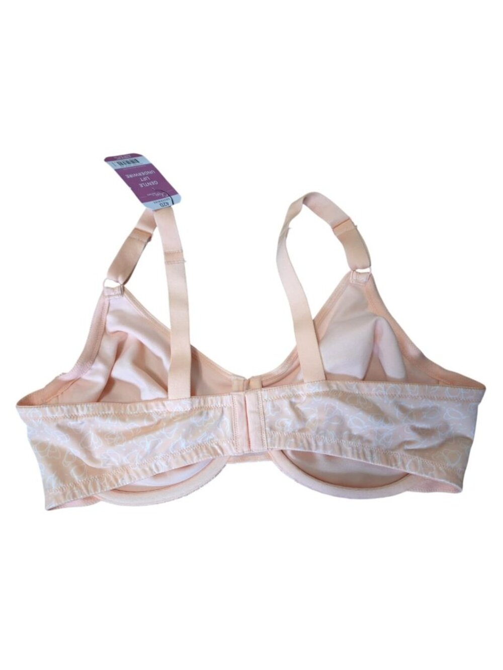 Olga By Warners Gentle Lift style Underwire Bra 42D Peach Lace Full Coverage NWT - Picture 2 of 7